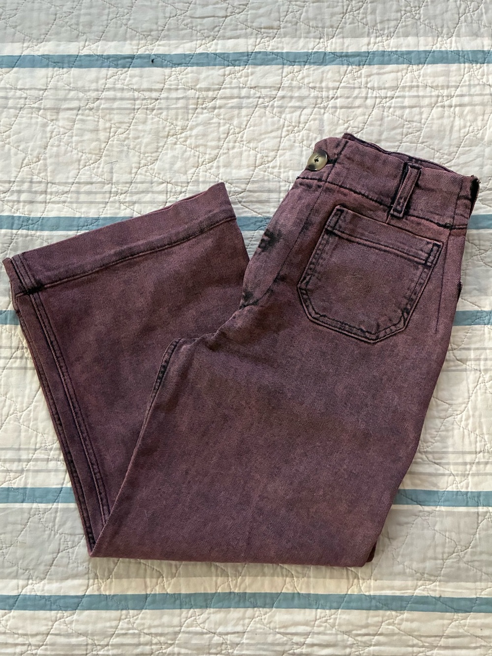 Anthropologie Pilcro Skipper High-Rise Wide-Leg Cropped Jean Size 27 Dusty Plum - Picture 11 of 11